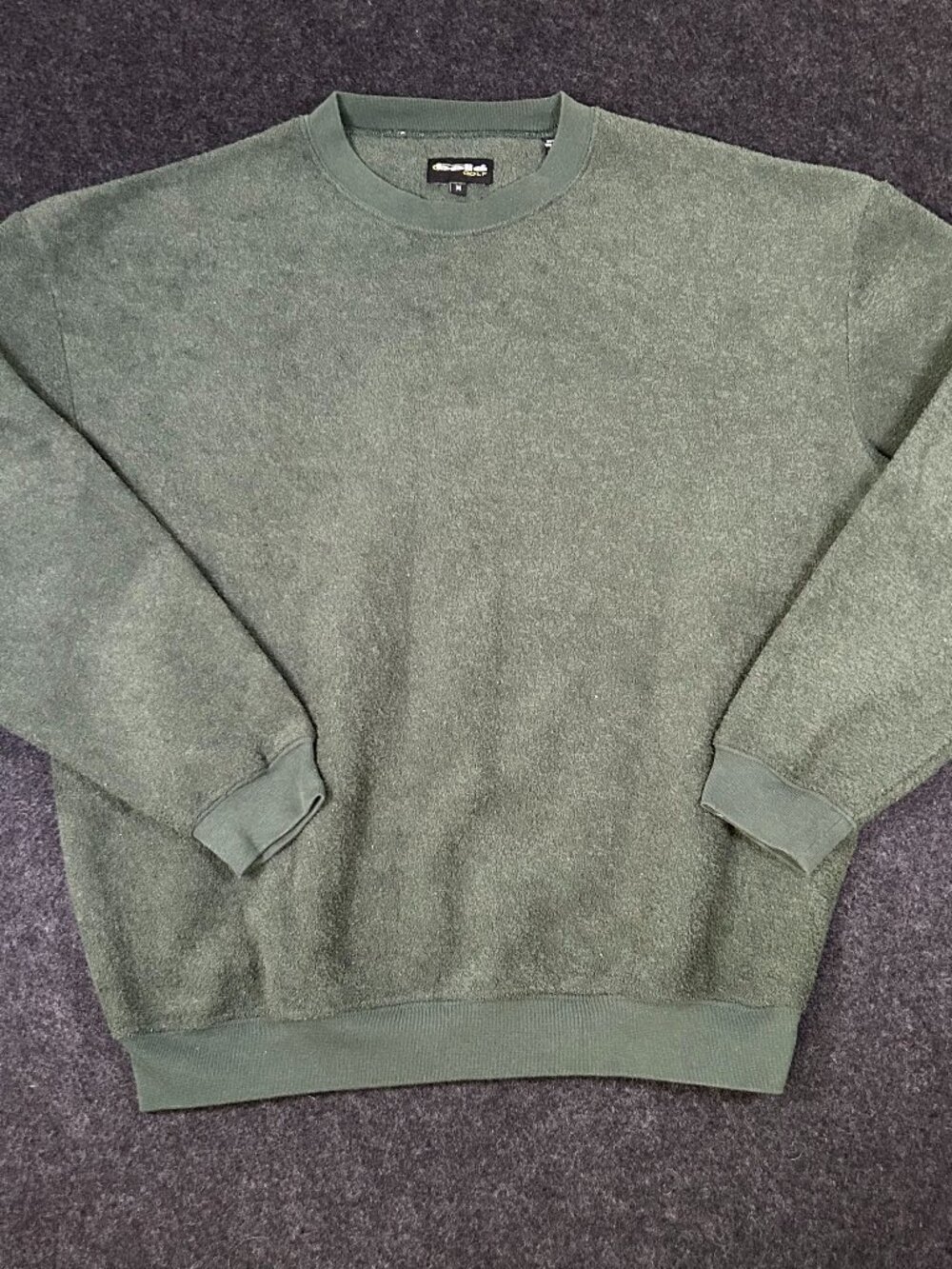 Bolle Golf Mens Green Fleece Crewneck Pullover Sweatshirt Medium